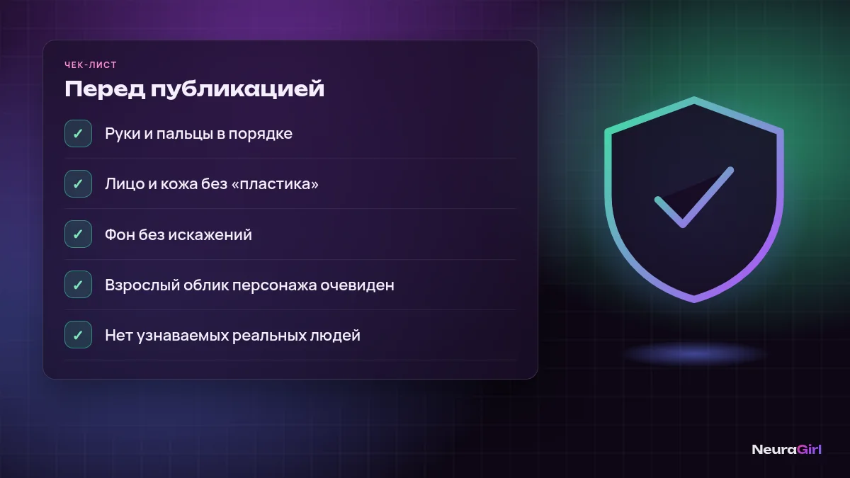 Чек-лист перед публикацией ИИ-изображения