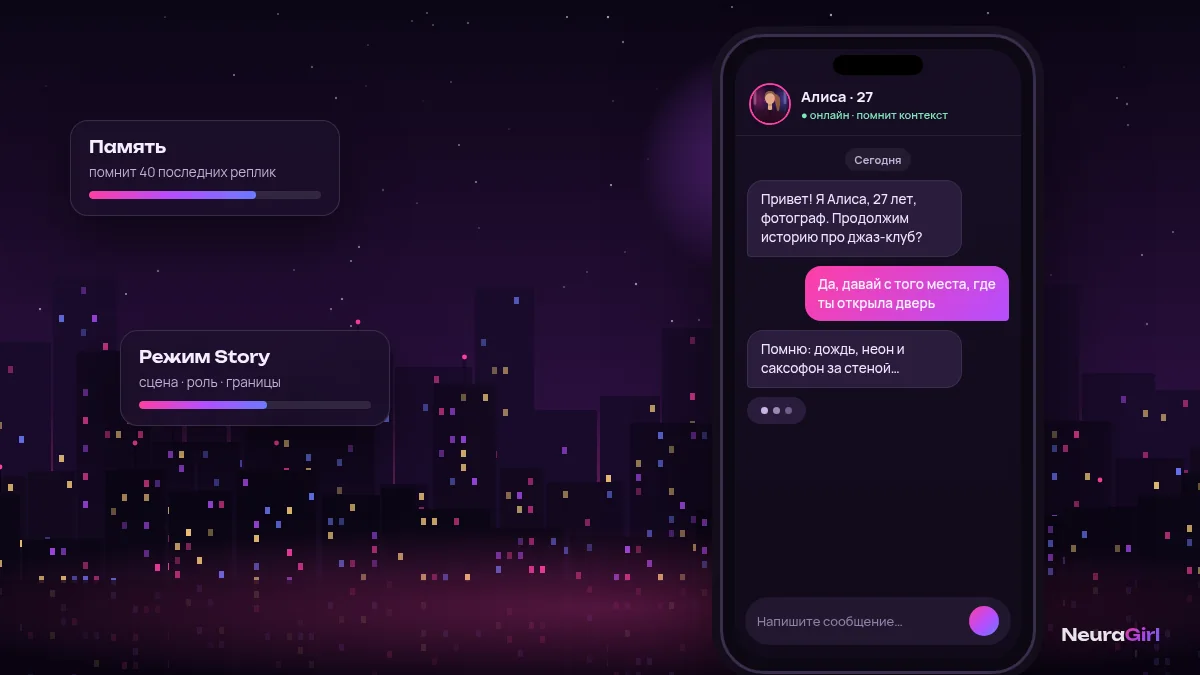 Первые минуты с ИИ-компаньоном: чат в смартфоне