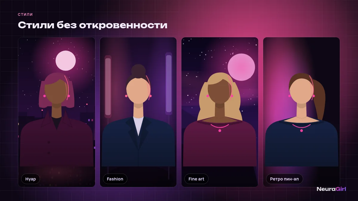 Доска стилей эстетичной генерации: нуар, fashion, fine art и ретро пин-ап
