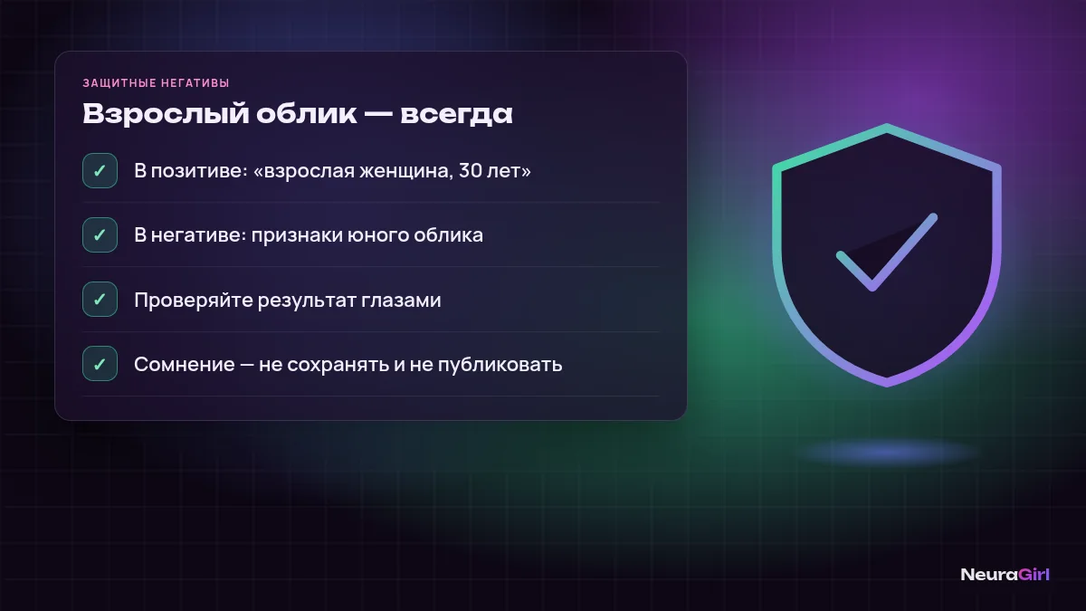 Защитные негативы: как гарантировать взрослый облик персонажа